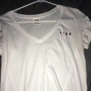 Pink white tee